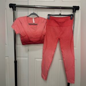 Salmon ombré Active wear set